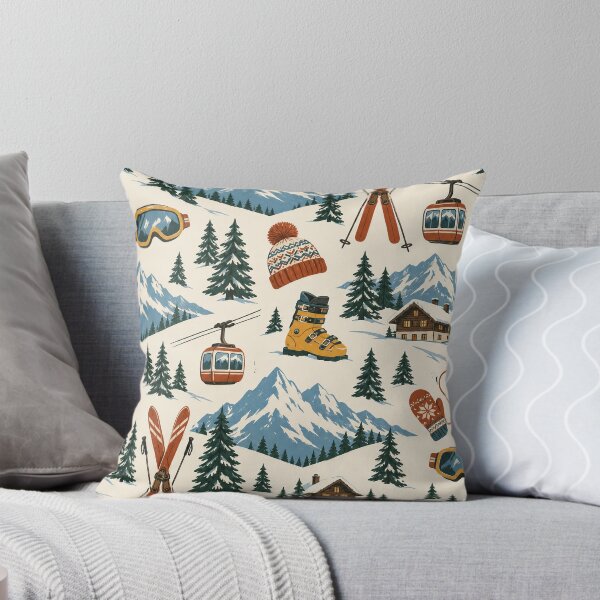 Item preview, Retro Alpine Ski Resort Winter Pattern designed and sold by Glottopia.