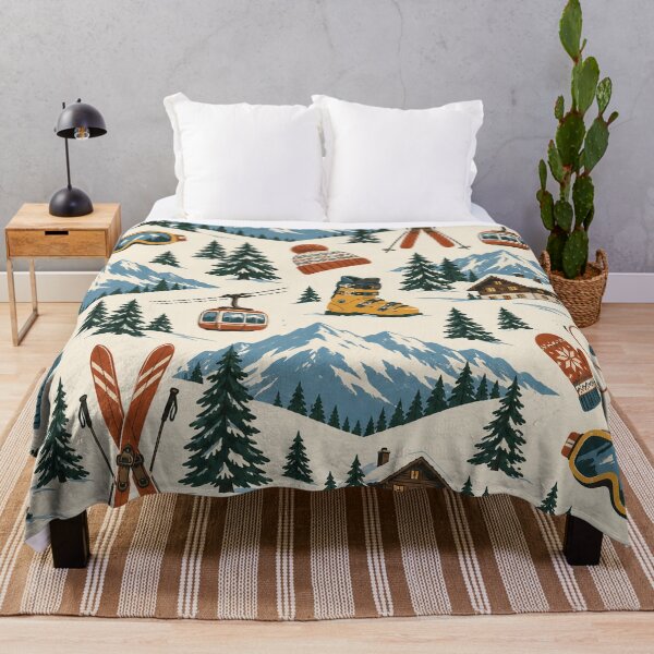 Item preview, Retro Alpine Ski Resort Winter Pattern designed and sold by Glottopia.