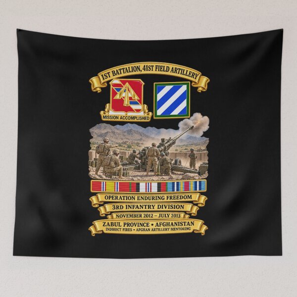 Item preview, Army - 1st Bn, 41st Artillery, DUI - OEF - 3rd ID- Zabul Province, Afghanistan - Nov 22012 - July 2013 - Fire Mission Scene - 3D - Transparent designed and sold by Military Insignia Products.