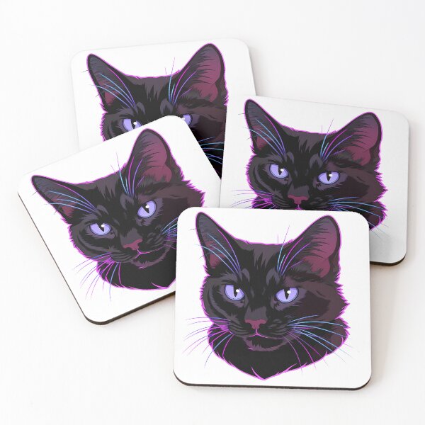 Item preview, Neon Black Cat Cyberpunk Synthwave Mystic designed and sold by GDAFlux.