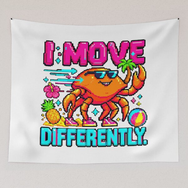 Item preview, I Move Differently Cool Crab Summer Pixel Art designed and sold by NaturePixel.