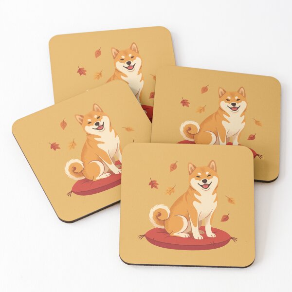 Item preview, Happy Shiba Inu Sitting On Red Cushion designed and sold by AIG - Andrei Ilie Graphics.