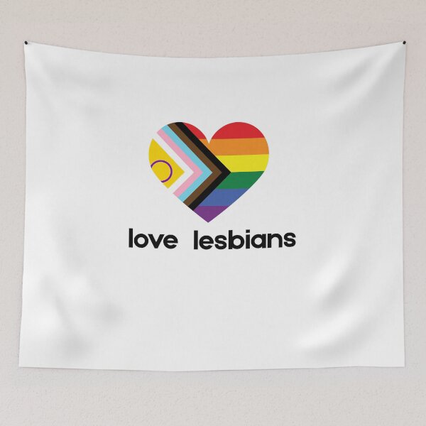 Item preview, Lesbian Pride Rainbow Heart Inclusive Love Art designed and sold by CraftyUniverse.