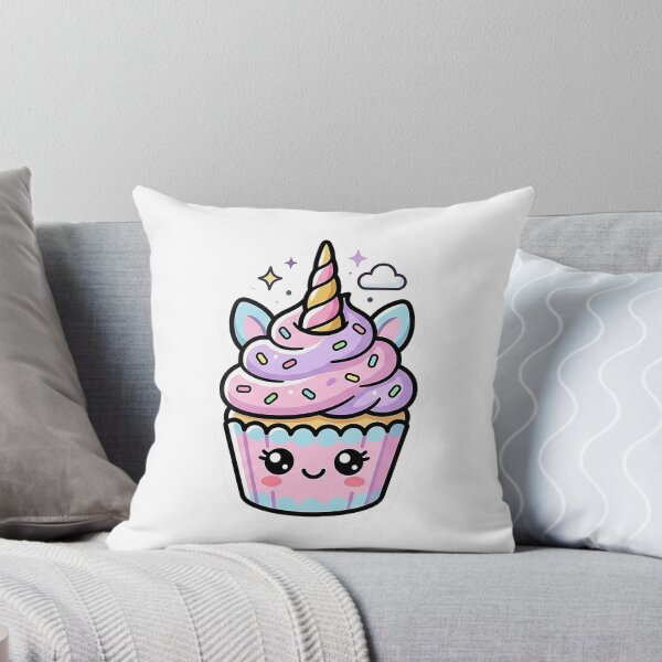 Item preview, Kawaii Unicorn Cupcake - Cute Pastel Dessert & Magical Food Art designed and sold by The Red Lime.