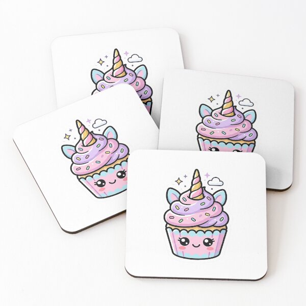 Item preview, Kawaii Unicorn Cupcake - Cute Pastel Dessert & Magical Food Art designed and sold by The Red Lime.