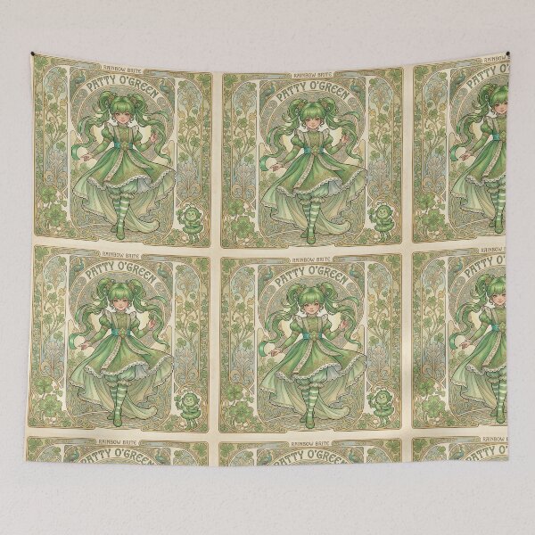 Item preview, Patty O'Green in the style of Alphonse Mucha designed and sold by Solace Sparkles.