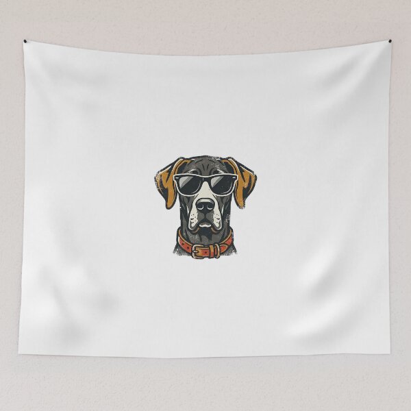 Item preview, Retro Cool Great Dane In Sunglasses - Vintage Dog Art designed and sold by The Red Lime.