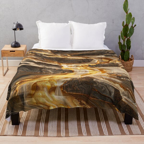 Item preview, Golden River Flowing Through Dark Rock Abstract designed and sold by MargaretWiktor.
