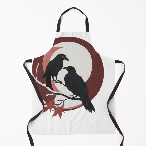 Item preview, Black Crows Holiday Moon Badge designed and sold by For-Cat Studio.