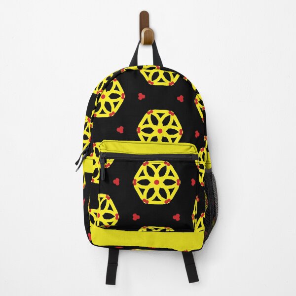 Item preview, Seamless Geometric Yellow Hexagonal Pattern with Red Accents on Black Background for Artistic Textile Design designed and sold by Donlaporn.