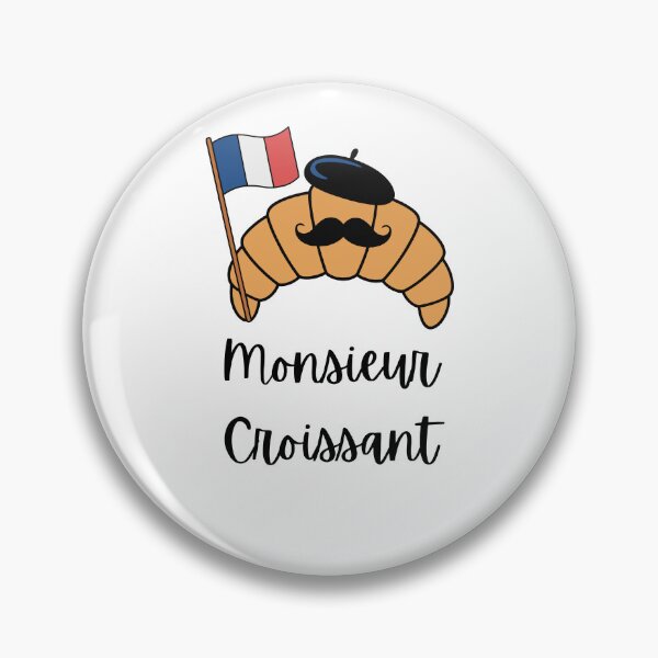 Item preview, Monsieur Croissant Cute French Pastry Character designed and sold by CraftyUniverse.