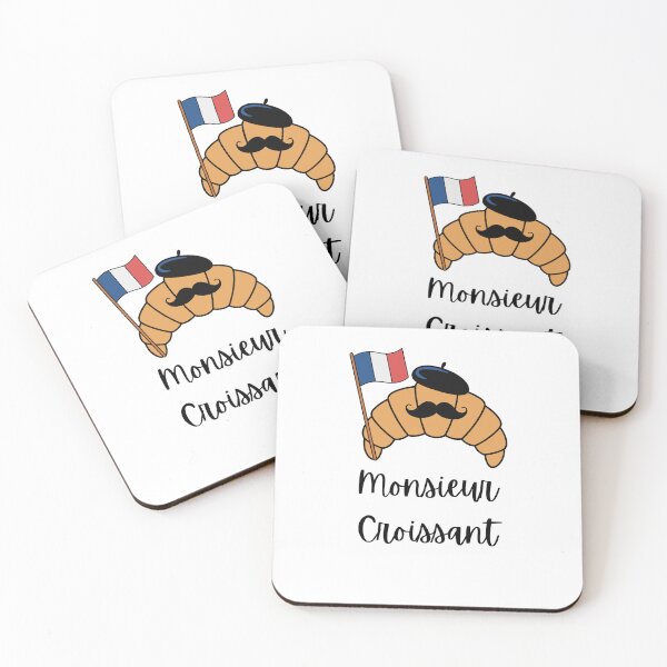 Item preview, Monsieur Croissant Cute French Pastry Character designed and sold by CraftyUniverse.