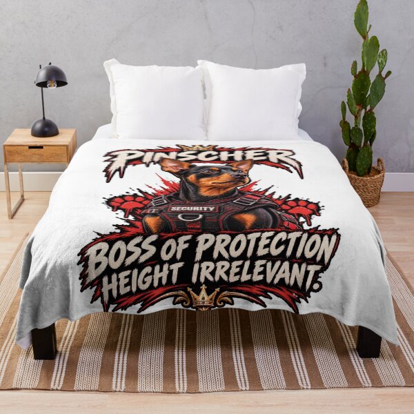 Item preview, Pinscher Boss Of Protection Funny Dog Security Art designed and sold by CrazySzoopWorld.