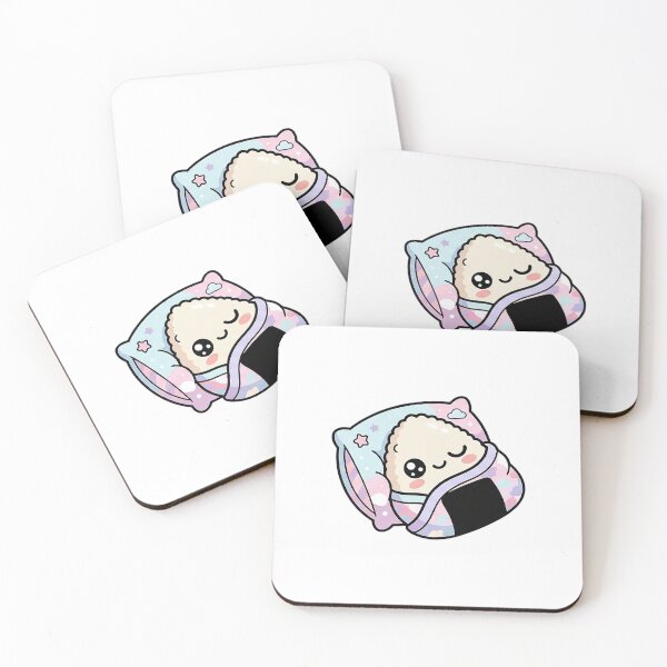 Item preview, Kawaii Sleeping Onigiri - Cute Rice Ball In Bed designed and sold by The Red Lime.