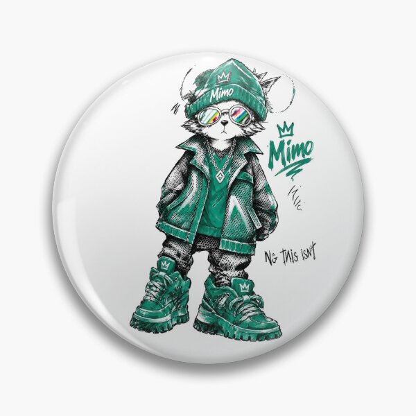 Item preview, MIMO Streetwear Cat PNG, Urban Fashion Character, Graffiti Style Animal Art, Hip Hop Clothing Design, Turquoise Cat Illustration designed and sold by NeonSketch Lab.
