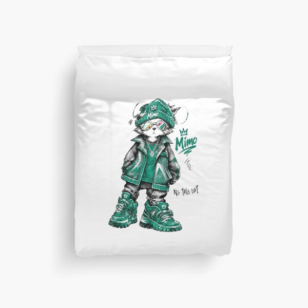 Item preview, MIMO Streetwear Cat PNG, Urban Fashion Character, Graffiti Style Animal Art, Hip Hop Clothing Design, Turquoise Cat Illustration designed and sold by NeonSketch Lab.