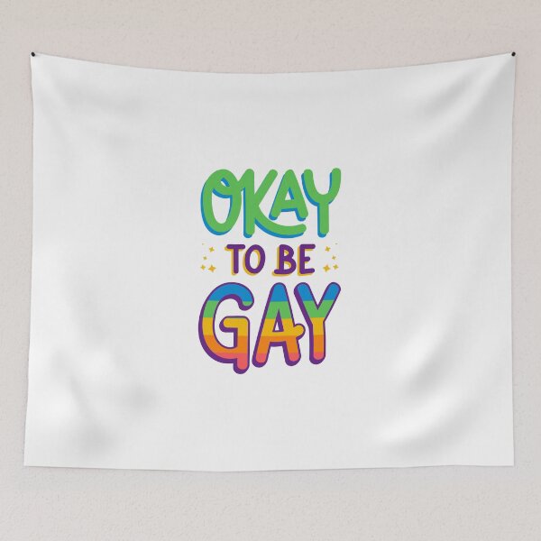 Item preview, Okay to Be Gay Colorful LGBTQ Pride Typography designed and sold by CraftyUniverse.
