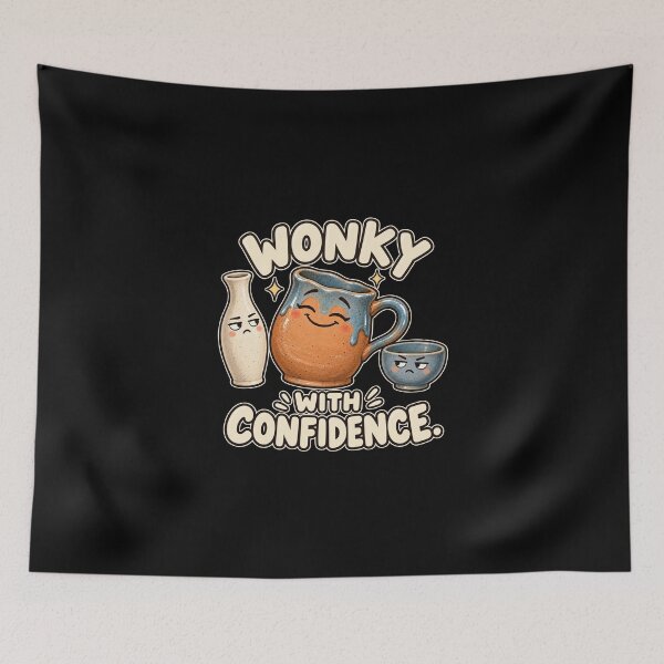 Item preview, Wonky With Confidence – Funny Handmade Pottery Mug designed and sold by MichelleAlline.