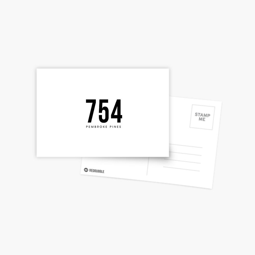 pembroke-pines-fl-754-area-code-design-postcard-for-sale-by