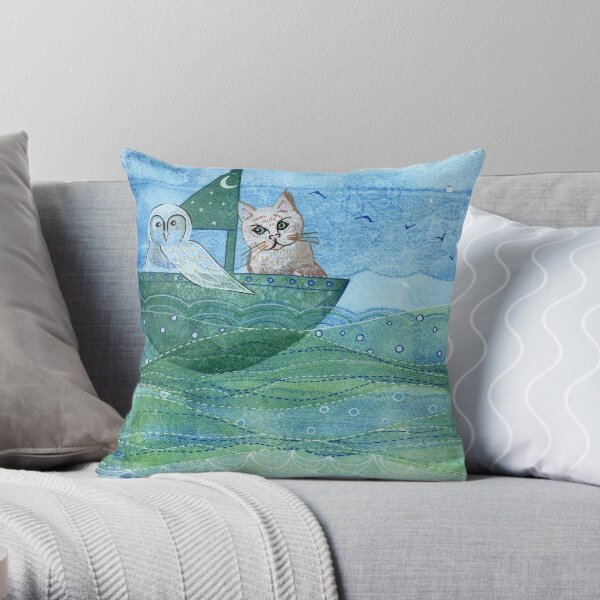The Owl and the Pussycat Throw Pillow