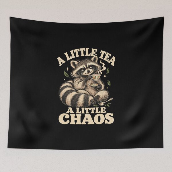 Item preview, A Little Tea A Little Chaos – Funny Raccoon Tea Lover designed and sold by MichelleAlline.