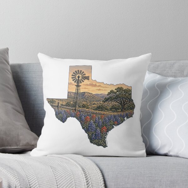 Item preview, Texas Hill Country Bluebonnets and Windmill designed and sold by Taylor Brew Studio.
