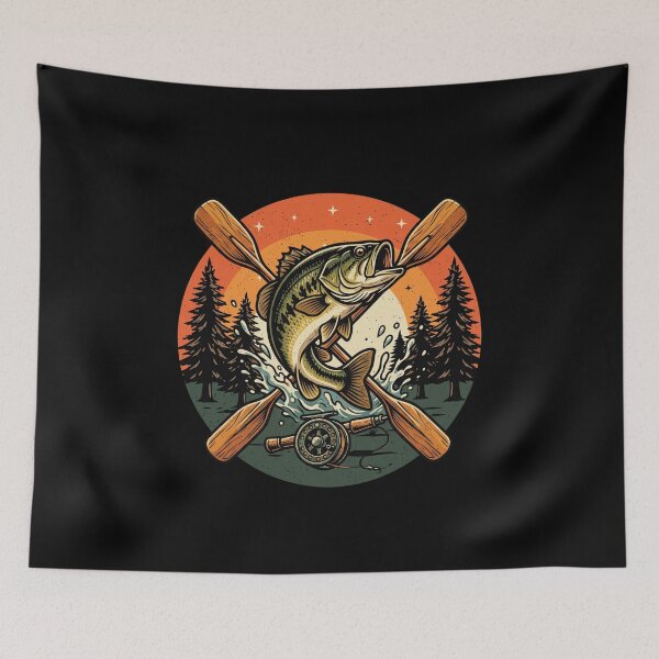 Item preview, Vintage Bass Fishing Retro Sunset designed and sold by DariaOltes.