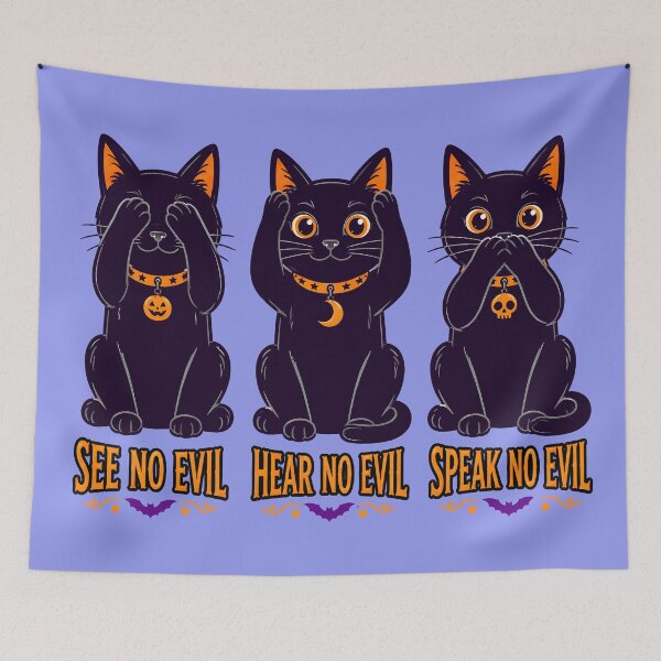 Item preview, BLACK CAT SEE NO EVIL DESIGN designed and sold by DigitalandPhoto.