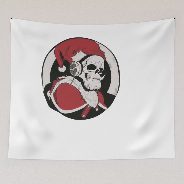 Item preview, Skull Santa with Headphones designed and sold by For-Cat Studio.