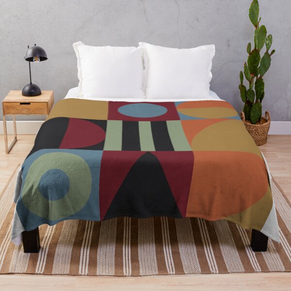 Item preview, Mid Century Geometric Tiles in Gold, Wine and Slate designed and sold by ArteMinds.