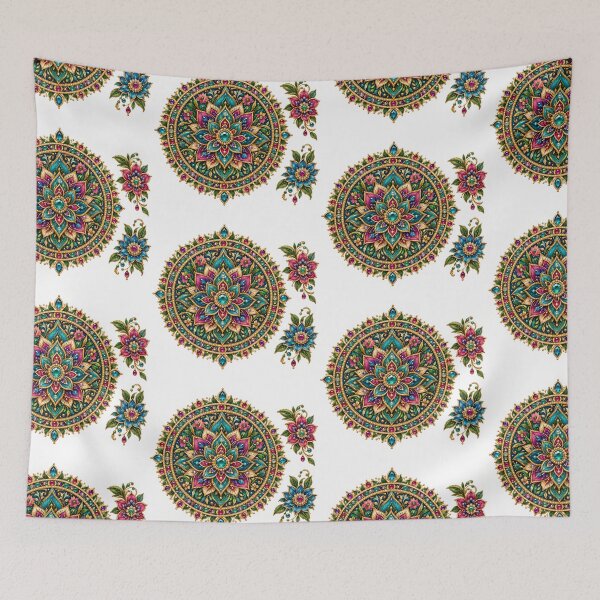 Item preview, Bohemian mandala print floral retro designed and sold by tarotstarostina.