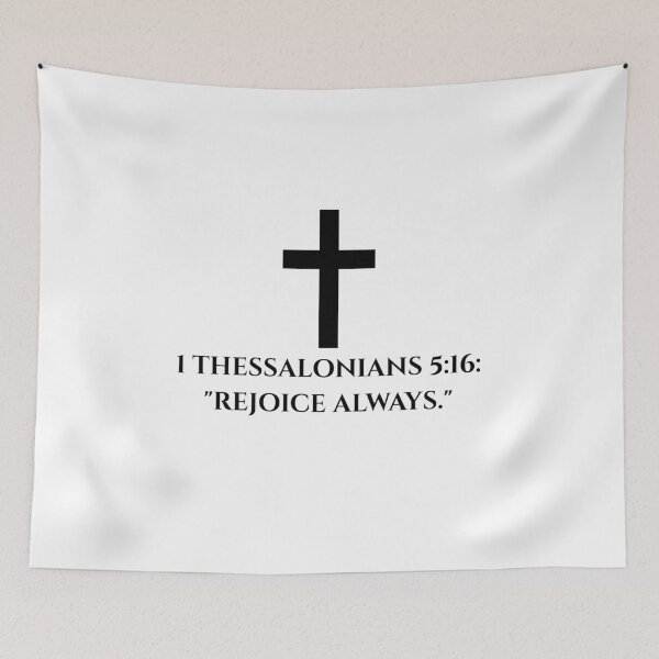 Item preview, 1 Thessalonians 5:16 Rejoice Always Cross Bible Verse designed and sold by CraftyUniverse.