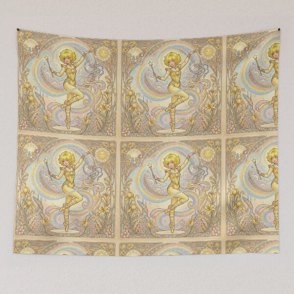 Item preview, Canary Yellow in the style of Alphonse Mucha designed and sold by Solace Sparkles.