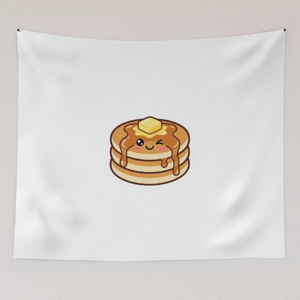 Item preview, Kawaii Pancakes With Butter - Cute Winking Breakfast Stack designed and sold by The Red Lime.
