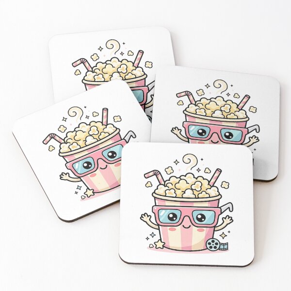 Item preview, Kawaii Popcorn Bucket - Cute Movie Theater Snack & Retro Film Art designed and sold by The Red Lime.