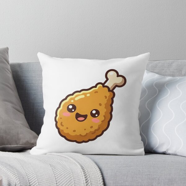 Item preview, Kawaii Fried Chicken Drumstick - Cute Happy Fast Food Character designed and sold by The Red Lime.