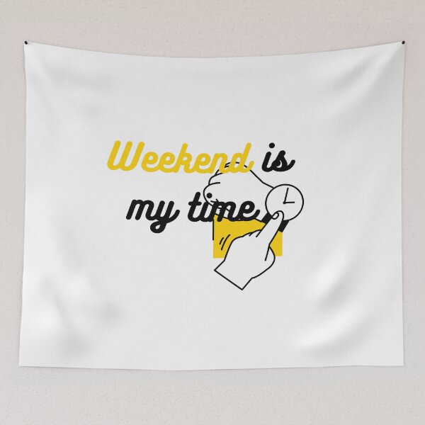 Item preview, Weekend Is My Time Funny Clock Typography designed and sold by CraftyUniverse.