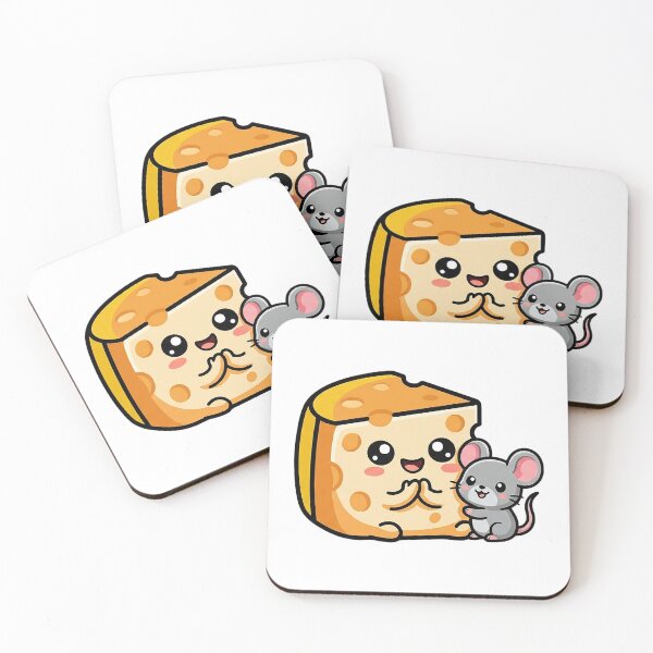 Item preview, Kawaii Cheese & Mouse - Cute Food Friends & Wholesome Animal Art designed and sold by The Red Lime.