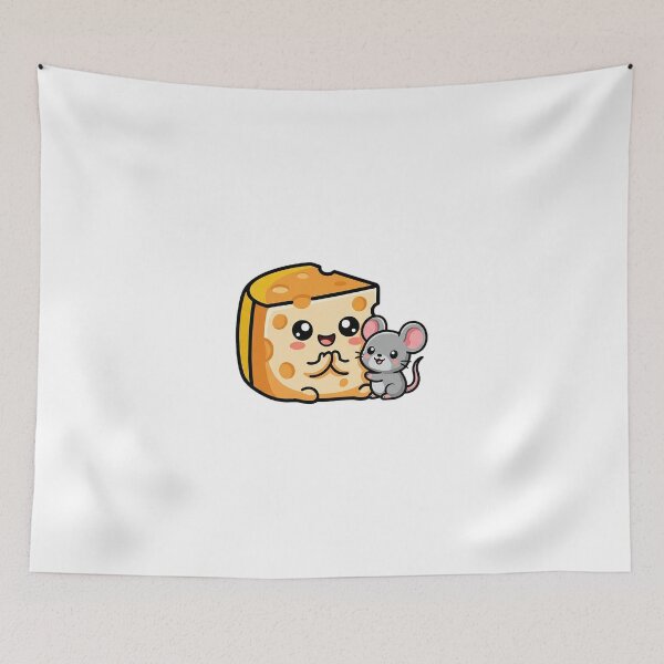 Item preview, Kawaii Cheese & Mouse - Cute Food Friends & Wholesome Animal Art designed and sold by The Red Lime.