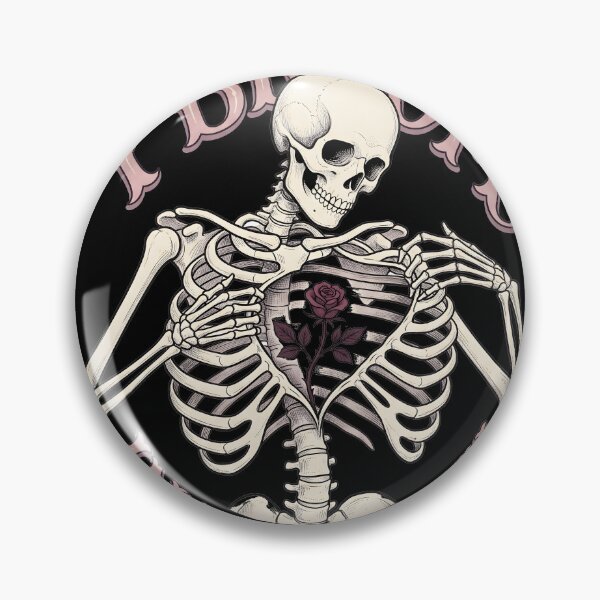 Item preview, Skeleton Cradles a Rose Inside Its Ribcage Beneath Pink Lettering designed and sold by MisteryDesigner.