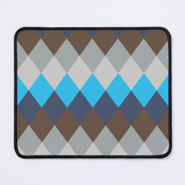 Item preview, Classic Argyle Diamond Pattern — Bright Cyan, Navy Blue & Brown Geometric Art designed and sold by LYAN-STORE.