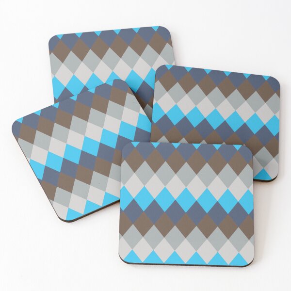 Item preview, Classic Argyle Diamond Pattern — Bright Cyan, Navy Blue & Brown Geometric Art designed and sold by LYAN-STORE.