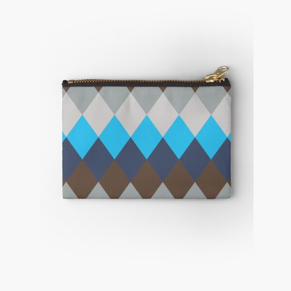 Item preview, Classic Argyle Diamond Pattern — Bright Cyan, Navy Blue & Brown Geometric Art designed and sold by LYAN-STORE.