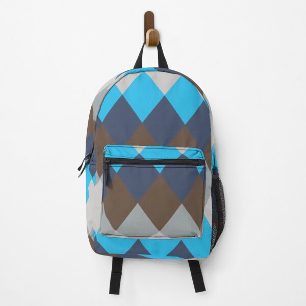 Item preview, Classic Argyle Diamond Pattern — Bright Cyan, Navy Blue & Brown Geometric Art designed and sold by LYAN-STORE.