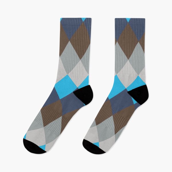 Item preview, Classic Argyle Diamond Pattern — Bright Cyan, Navy Blue & Brown Geometric Art designed and sold by LYAN-STORE.