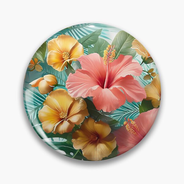 Item preview, Tropical Monstera Leaves & Hibiscus Floral Seamless Pattern 07 designed and sold by The Design Asset Station.