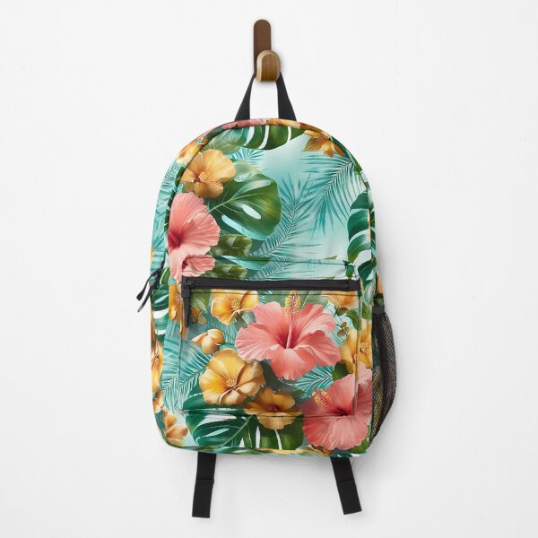 Item preview, Tropical Monstera Leaves & Hibiscus Floral Seamless Pattern 07 designed and sold by The Design Asset Station.