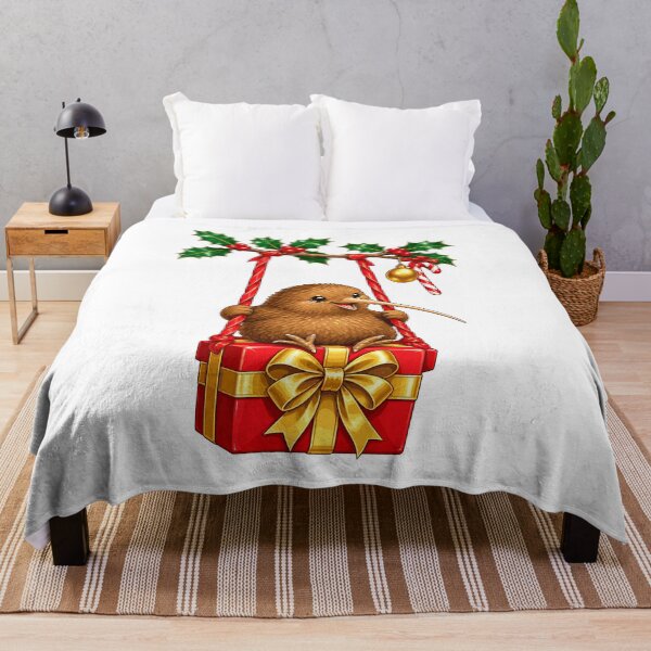 Item preview, Kiwi on a Christmas parcel swing designed and sold by Gloddeck Prints.