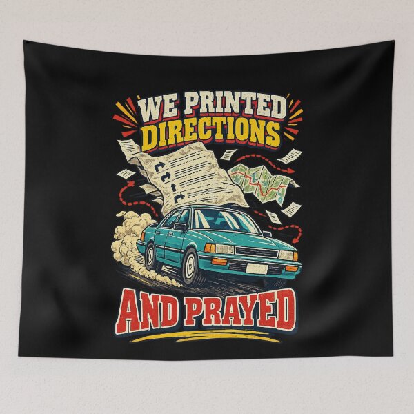 Item preview, We Printed Directions And Prayed Retro Road Trip designed and sold by Djikou.