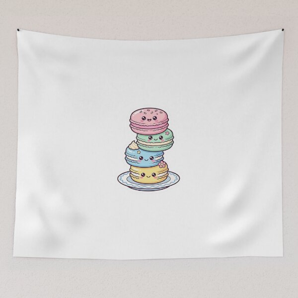 Item preview, Kawaii Macaron Stack - Cute Pastel French Dessert designed and sold by The Red Lime.